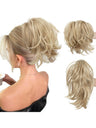 Short, Curled Ponytail Wig With Clip