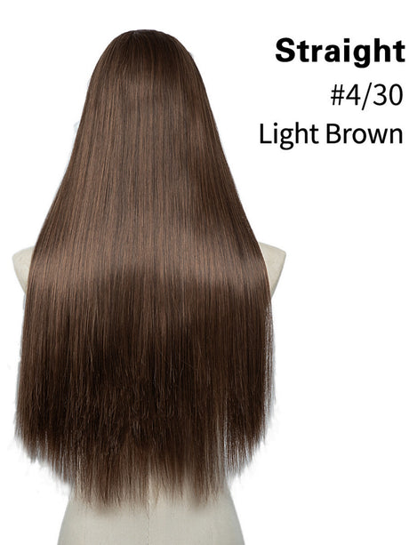 U-shaped Half-head Wig With Seamless Hair Extensions, One-piece Long Straight Wig