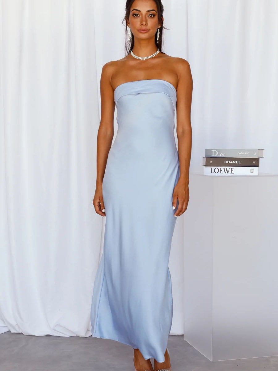 Liber Summer Women's Backless Solid Color Maxi Dresses