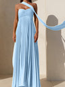 Liber Summer Women's Pleated Solid Color Tube top Maxi Dresses
