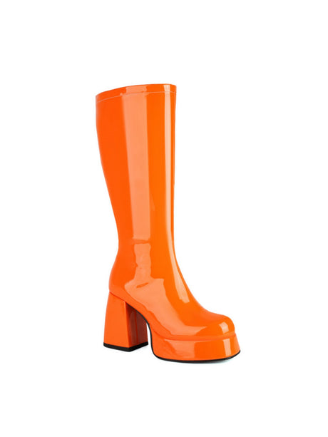 Colorful Platform High-heeled Fashion Mid-calf Boots