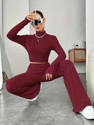 Liber Autumn Women's Solid Color 2-piece Sets