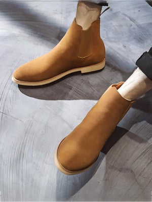 Classic Chelsea Boots Made Of Second-layer Cowhide.