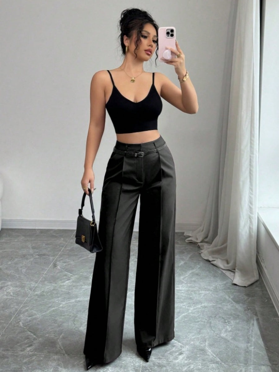 High Waist Loose Straight Pants