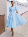 Big Swing Short Sleeve Solid Color Grace Midi Dresses