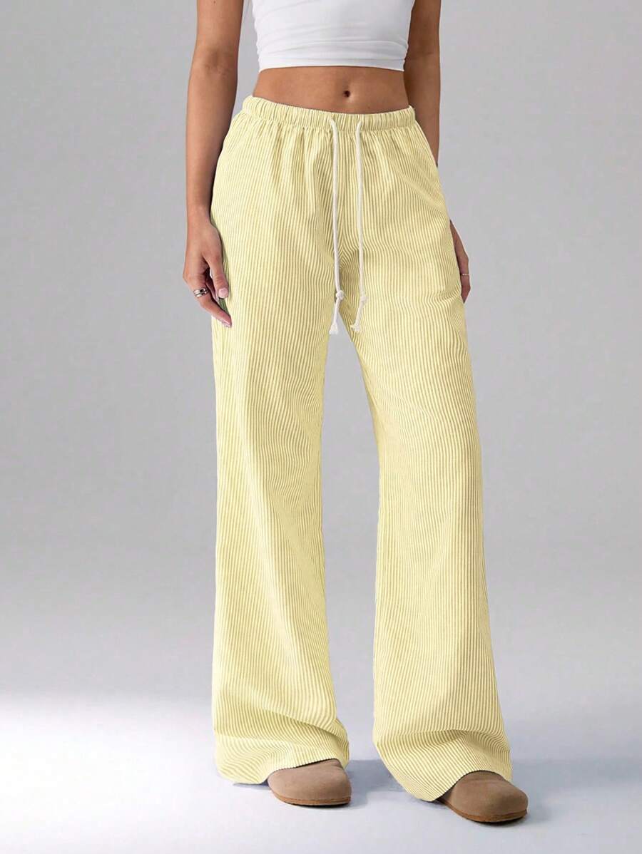 Striped Casual Wide-Leg Pants