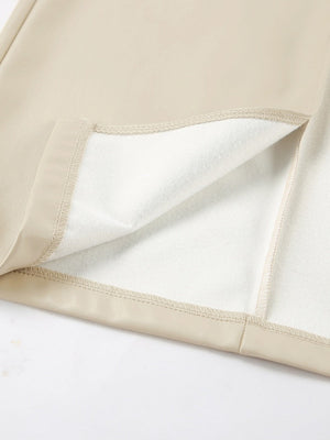 Bodycon Style Matte Fleece Lining PU Leather Slit Sexy Workplace Casual Skirt