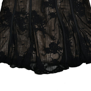 New Lace Flared Sleeve Strapless Dress