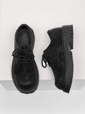 Chaussures Derby à plateforme style rétro vieilli