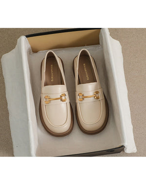 Liber Spring and Autumn Thick-soled Metal Buckle Women's Loafers