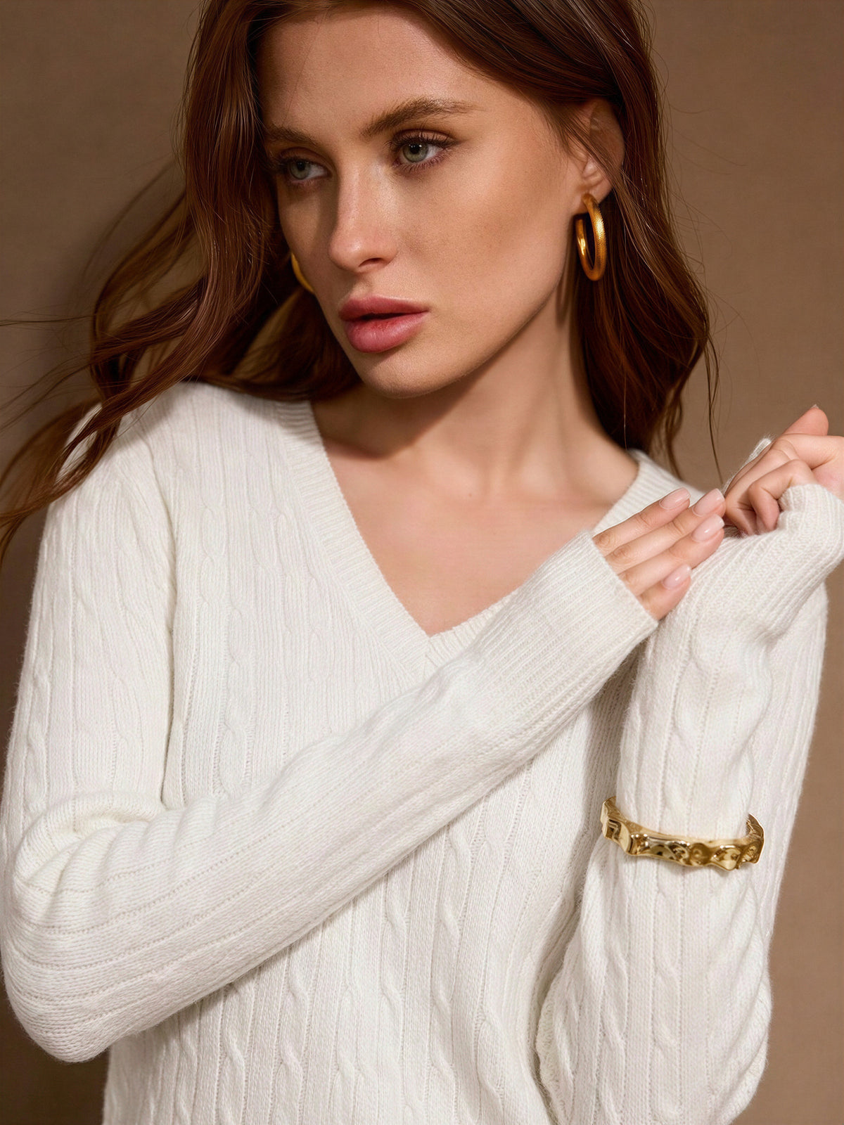 Superfine Merino Wool Cashmere Silk V Pullover Sweater