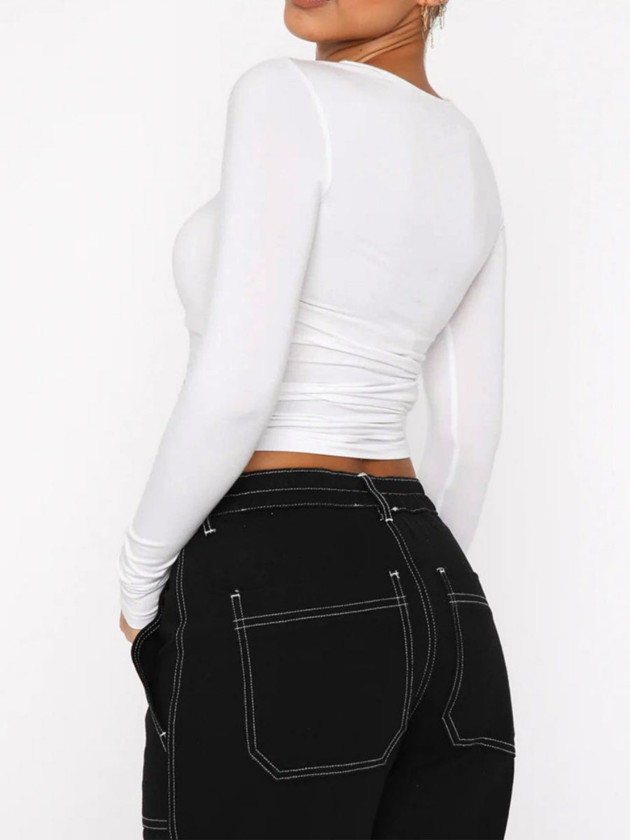 Simplicity Star Leopard Print Long Sleeve T-shirts