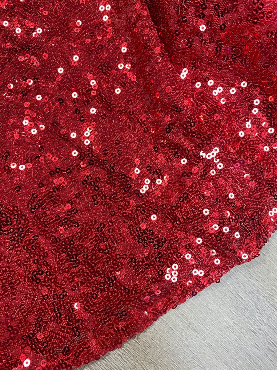 Maxikleider mit V-Ausschnitt, langen Ärmeln, Glitzer und Meerjungfrauensaum