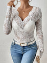 Pullover Lace Floral Trim V-neck Grace Sexy Top