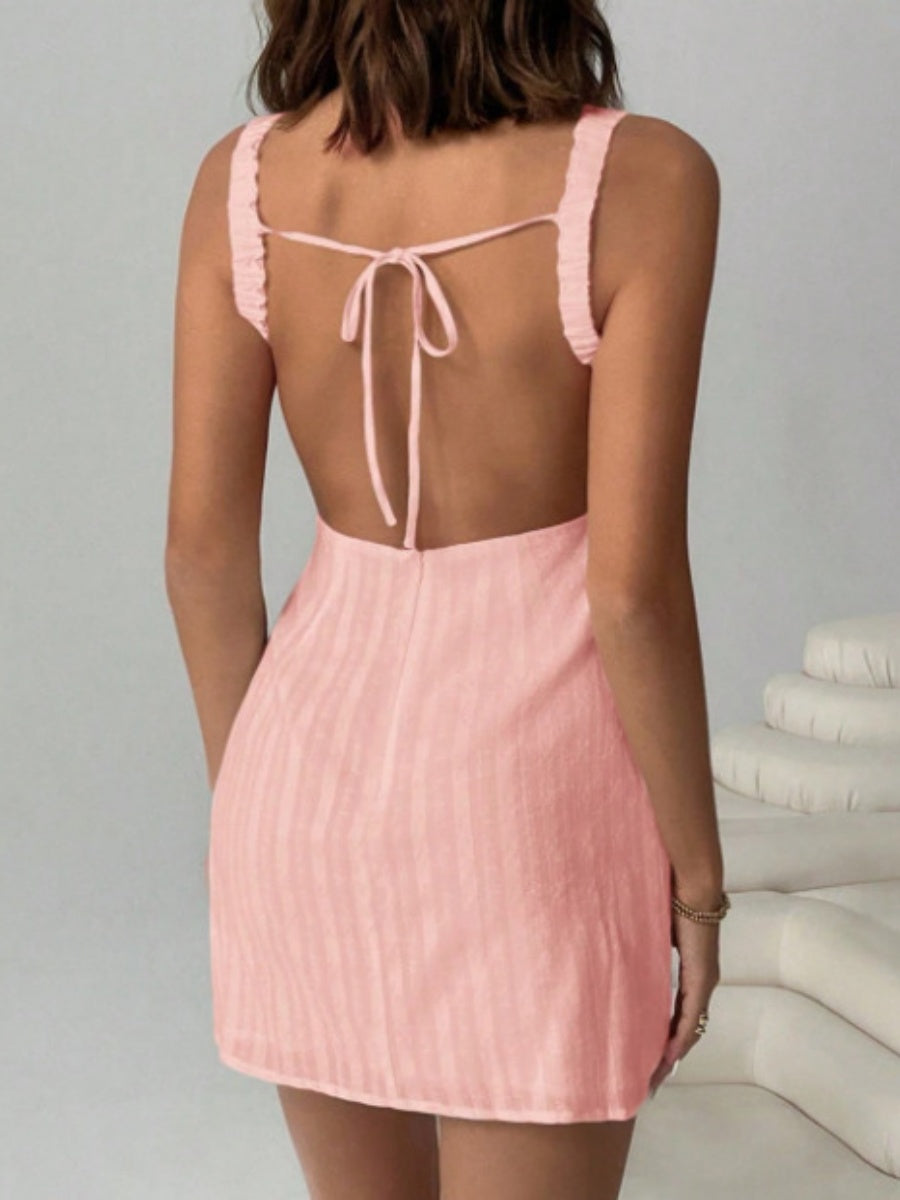 Casual Tie-back Sleeveless Mini&Short Dresses