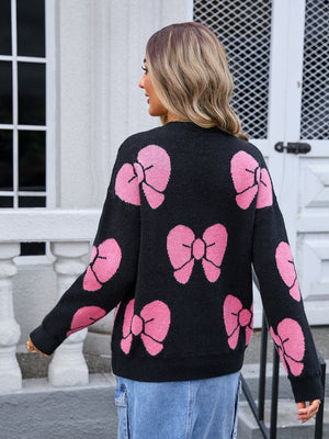 Pull en maille color-block à nœud pour la Saint-Valentin