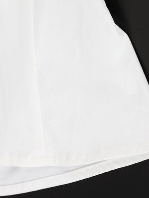 Flying Sleeves Gathering Slim-fit Lapel Shirts