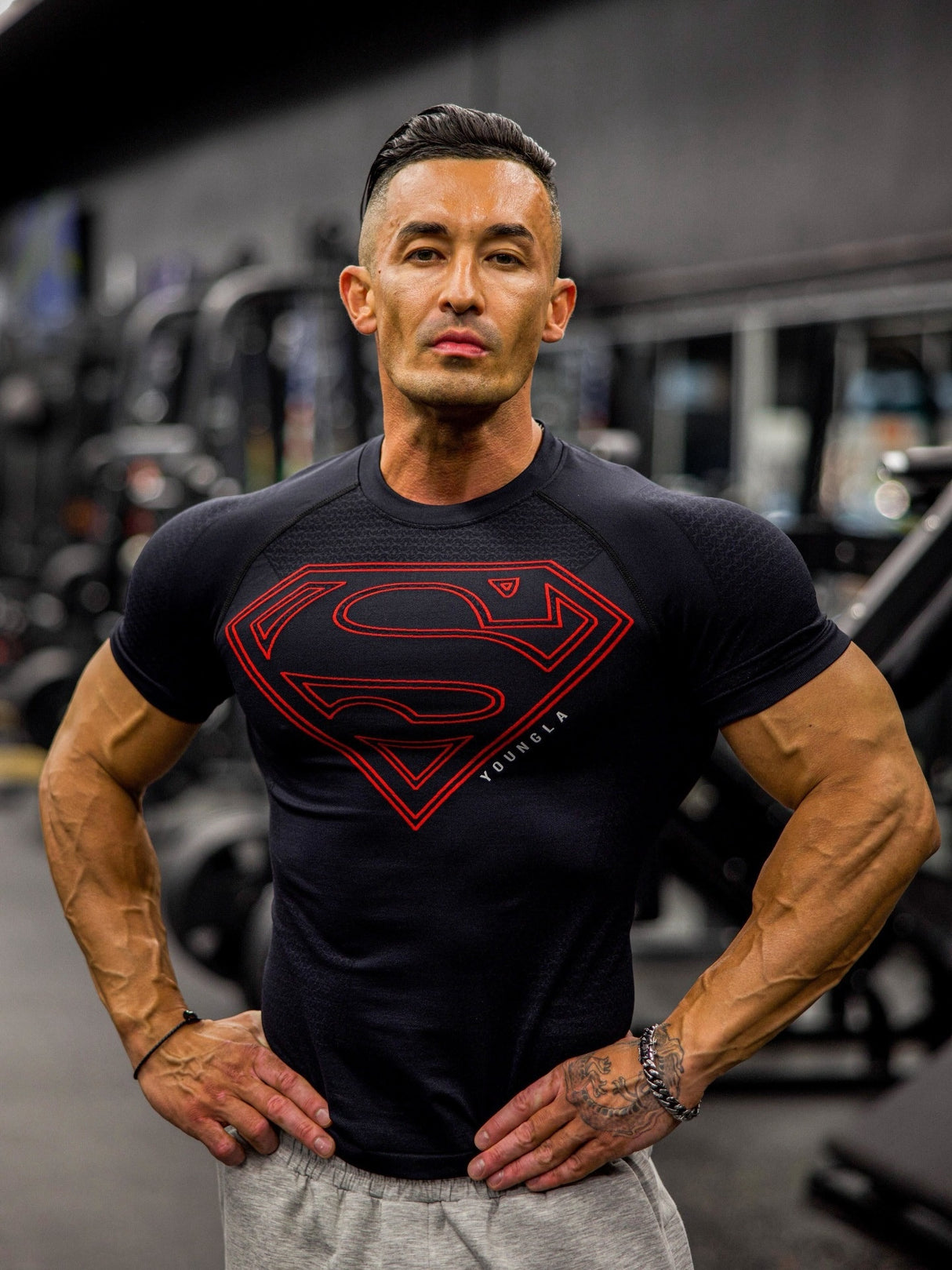 YOUNGAL Fitness Sports Quick-drying Breathable Tight T-shirts