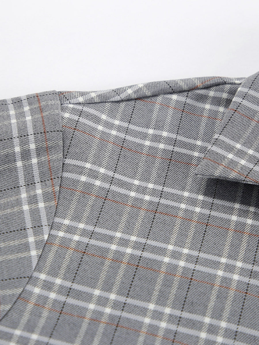 Liber Autumn Women's Buttons Plaid Shirts