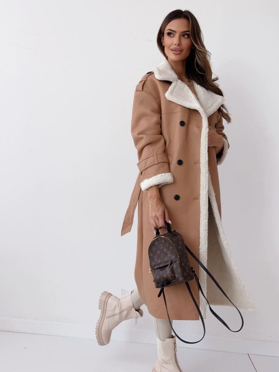 Reversible Stand-up Collar Leather Cotton Coat