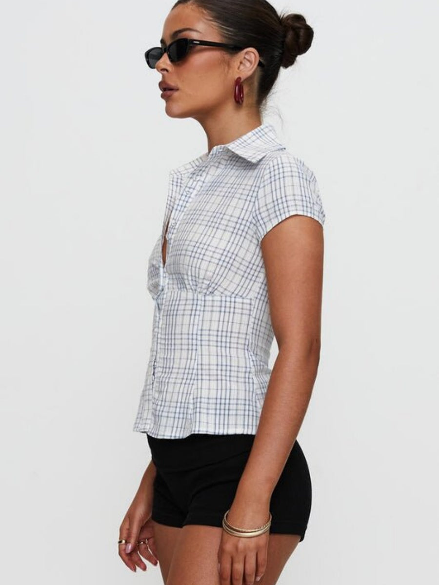 Plaid Button-Up Shirt