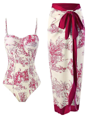 One-piece Swimsuit, Tight-fitting And Slimming, Retro-style Strappy