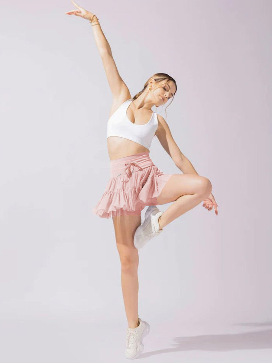 Culottes Sports Pocket Mesh High Waist Skirts