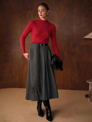 One-piece Seamless Mock Neck Base Sweater