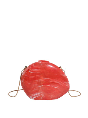 Oval Acrylic Seashell Evening Crossbody Bag