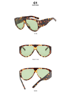 Large-framed Leopard-print Aviary-shaped Sunglasses