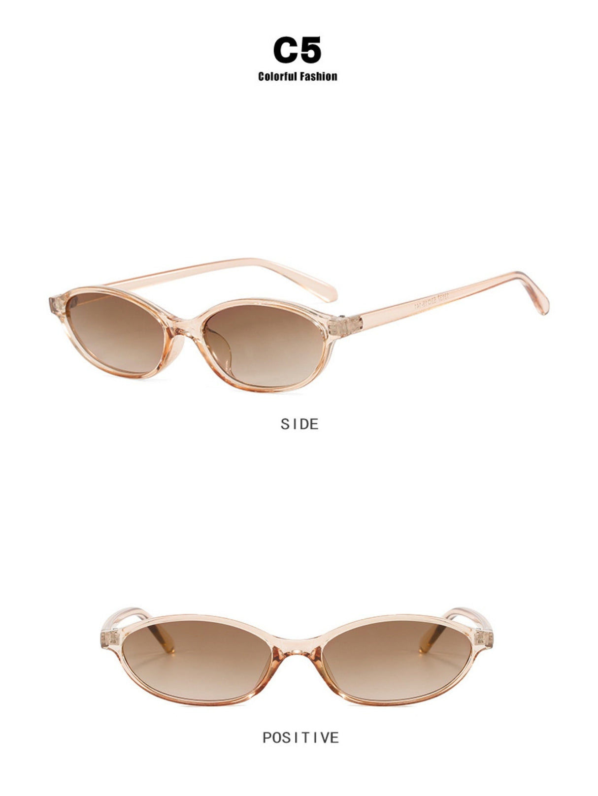 Oval-shaped Small-framed Sunglasses