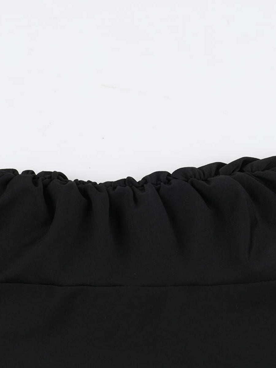 Halloween Batwing Sleeves Slim Fit Black Mini&Short Dresses