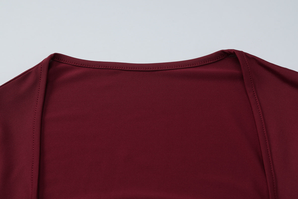 Lace Trim Square Neck Slimming Top