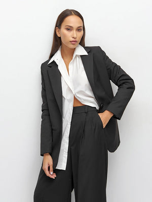 Casual, Slimming, High-waisted, Floor-length Suit Pants