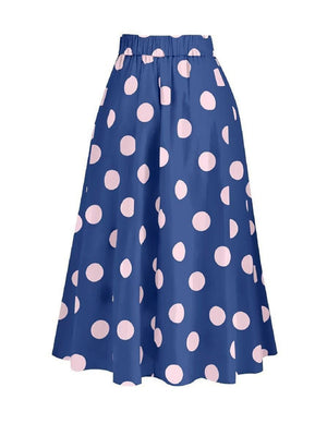 Black And White Color-blocked One-piece Swimsuit With Polka Dot Sun Protection Maxi Dress Two-piece Set