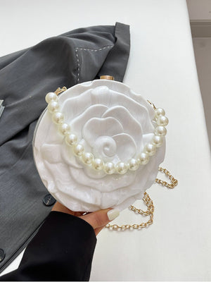 Flower-shaped Round Evening Shoulder Bag