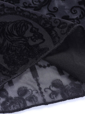 Perspective Lace Black Slightly Flared Pants