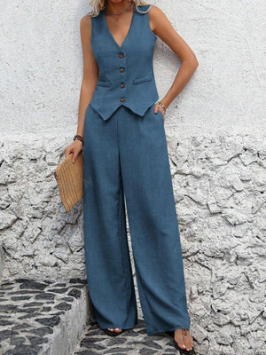 Vests Pants Distressed Commuting Set 2-piece Sets