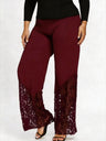 Slim-fitting, Loose-fitting, Comfortable Cropped Trousers With Lace Trim And Cutout Details