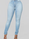 Washed Stretch Slimming Pencil Pants Jeans