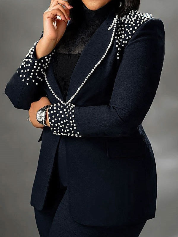 Pearl Langarm-Zweiteiler mit schmaler Passform und elastischem Bund