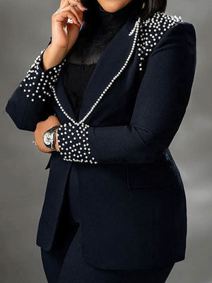 Pearl Langarm-Zweiteiler mit schmaler Passform und elastischem Bund