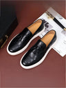 Plaid Tassel Slip-on Loafers