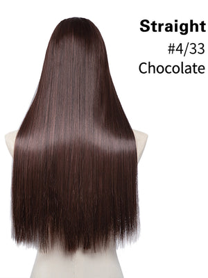 U-shaped Half-head Wig With Seamless Hair Extensions, One-piece Long Straight Wig