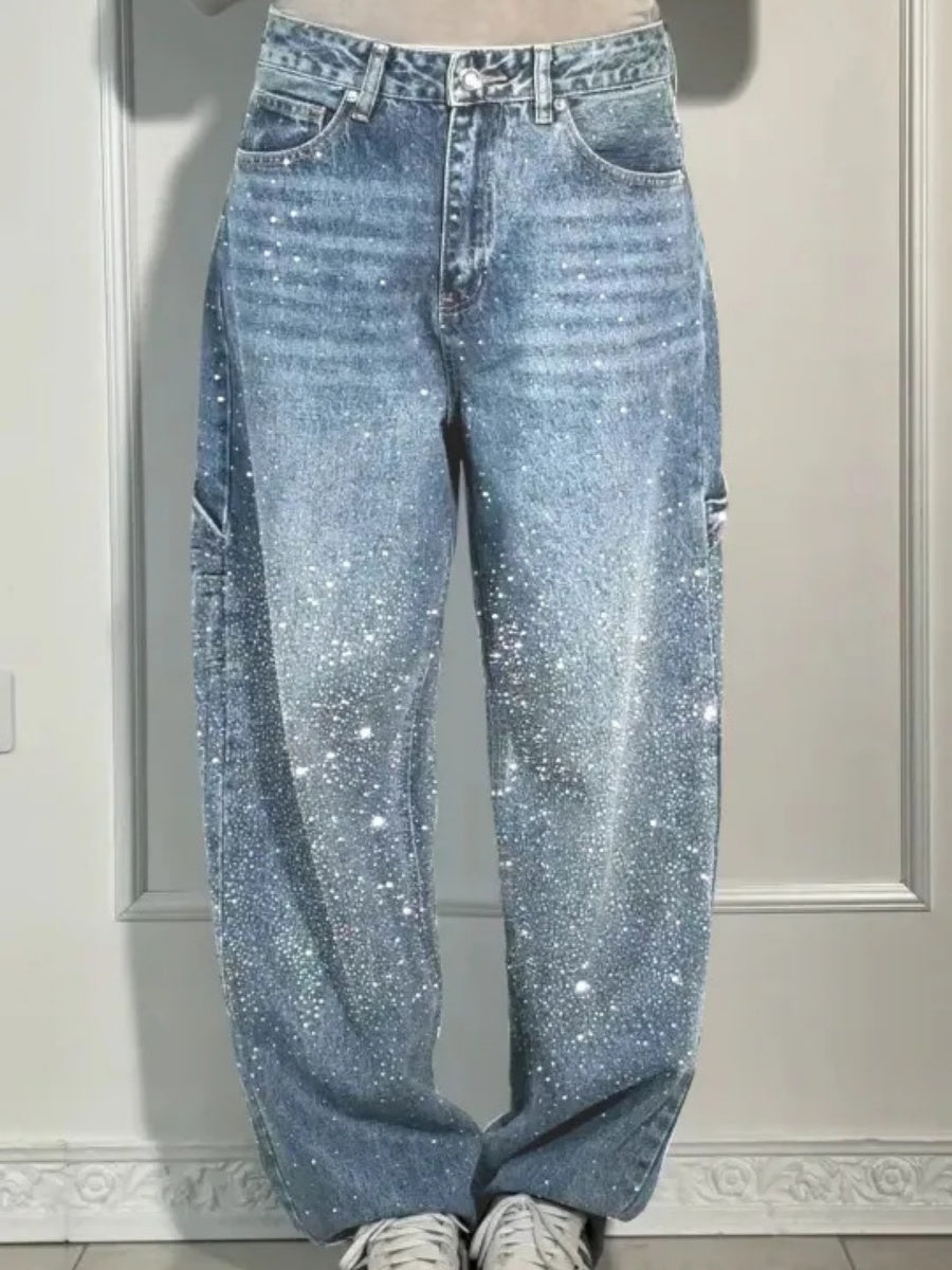 Starry Sky Rhinestones Type Jeans