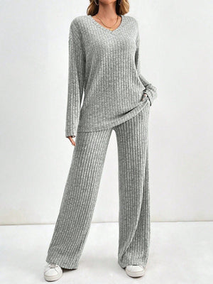 Liber Spring Women's Splicing Solid Color 2-piece Sets