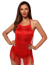 Sexy Backless Conjoined Twins Tassel Mini&Short Dresses