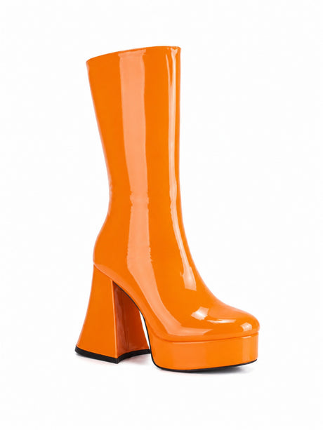Sequined Platform High-heeled Fashion Mid-calf Boots