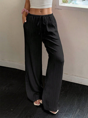 Casual Pleated Belted Trousers
