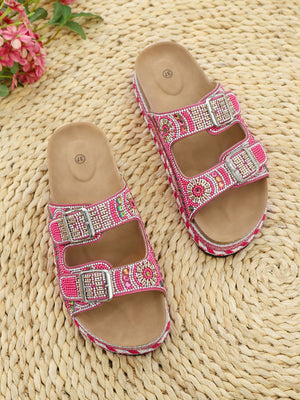 Colorful Rhinestone Platform Sandals